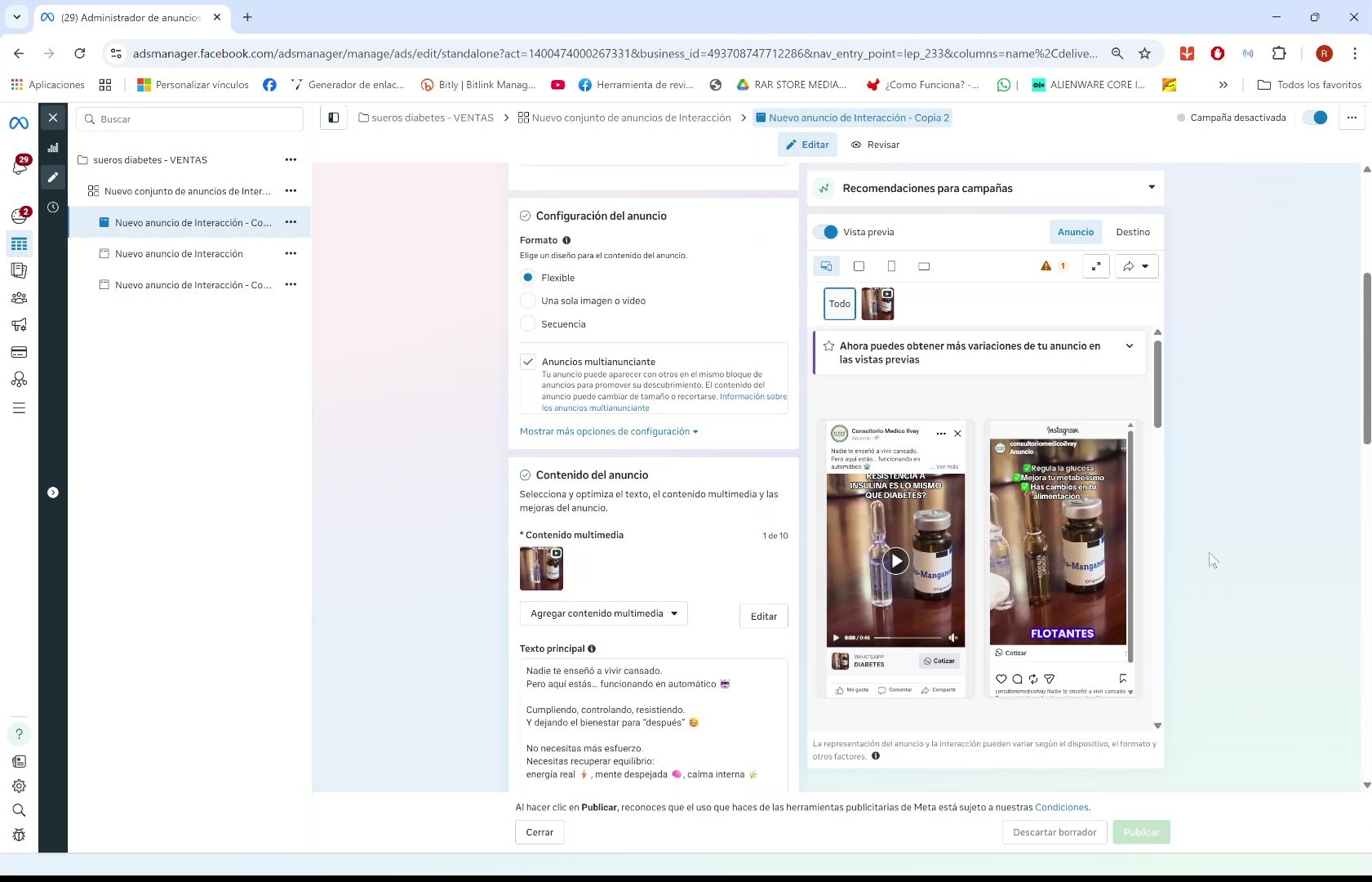 Campañas Meta Ads cirugía estética
