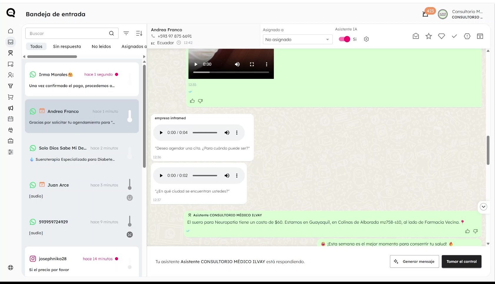 IA contestando pacientes